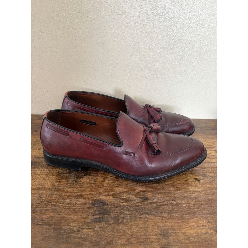 Allen Edmonds Grayson Burgundy Leather Tassel Loafers Men's 9.5 D Dress Shoes